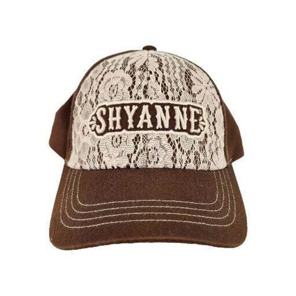 Shyanne Western Ladies Ball Caps Brown/white Lace Embroidered Trucker Hats - Picture 1 of 8